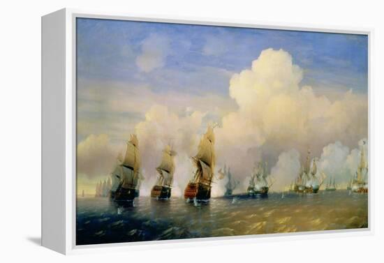 The Russo-Swedish Sea War Near Kronstadt in 1790-Aleksei Petrovich Bogolyubov-Framed Premier Image Canvas