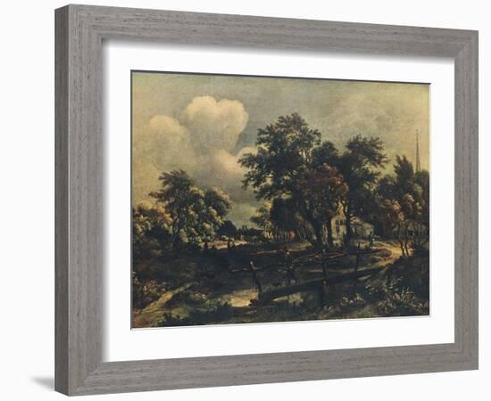 The Rustic Bridge, C17th Century-Meindert Hobbema-Framed Giclee Print