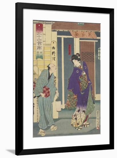 The Ryukotei Restaurant in Yanagibashi, 1878-Toyohara Kunichika-Framed Giclee Print