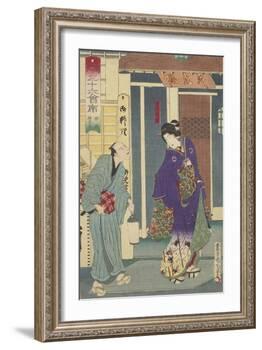 The Ryukotei Restaurant in Yanagibashi, 1878-Toyohara Kunichika-Framed Giclee Print
