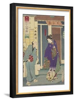 The Ryukotei Restaurant in Yanagibashi, 1878-Toyohara Kunichika-Framed Giclee Print