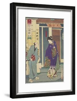 The Ryukotei Restaurant in Yanagibashi, 1878-Toyohara Kunichika-Framed Giclee Print