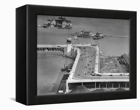 The 'S' Curve on Lake Shore Drive in Chicago, Ca. 1937-null-Framed Premier Image Canvas