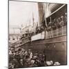 The S.S. Angelo Leaving Oslo, Norway, with Emigrants for America, Ca. 1905-null-Mounted Photo