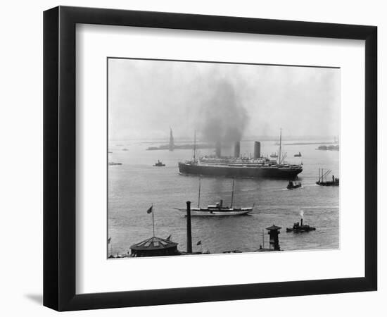 The S.S. Imperator in New York Harbor-A. Loeffler-Framed Photographic Print