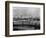 The S.S. Mauretania and New York City Skyline-null-Framed Photographic Print