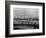 The S.S. Mauretania and New York City Skyline-null-Framed Photographic Print