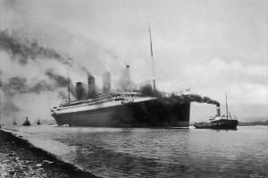 The S S Titanic Leaving Bairds Works Belfast