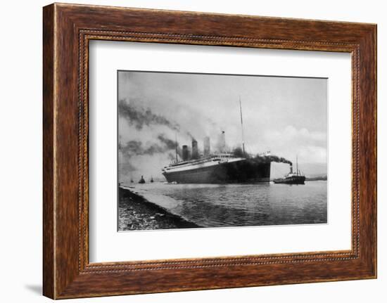 The S S Titanic Leaving Bairds Works Belfast-null-Framed Photographic Print