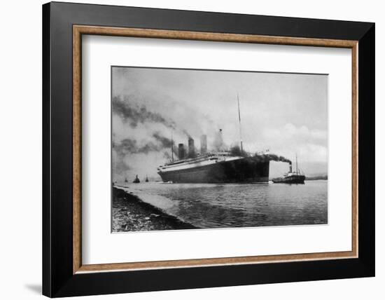 The S S Titanic Leaving Bairds Works Belfast-null-Framed Photographic Print