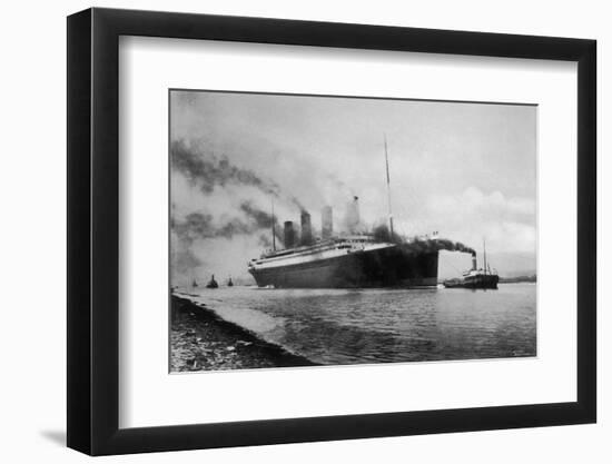 The S S Titanic Leaving Bairds Works Belfast-null-Framed Photographic Print