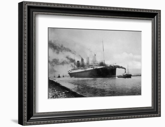 The S S Titanic Leaving Bairds Works Belfast-null-Framed Photographic Print