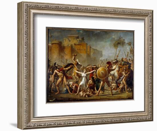 The Sabines Interposing between their Roman Husbands (Right) and their Sabine Brothers (Left) Showi-Jacques Louis David-Framed Giclee Print
