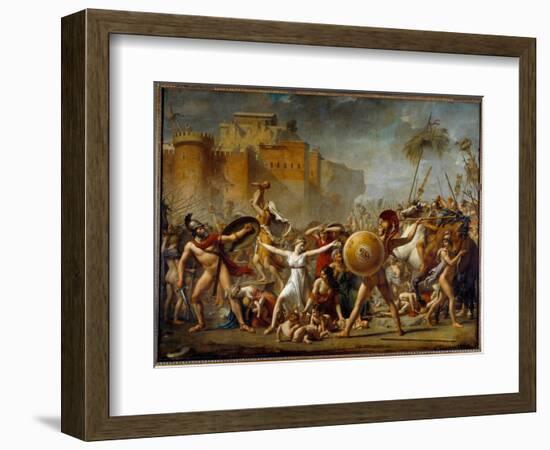 The Sabines Interposing between their Roman Husbands (Right) and their Sabine Brothers (Left) Showi-Jacques Louis David-Framed Giclee Print