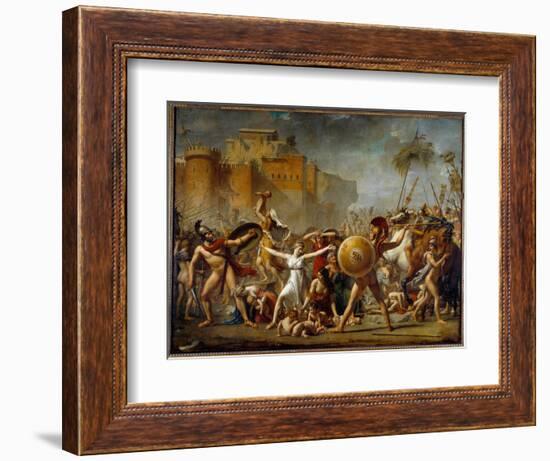 The Sabines Interposing between their Roman Husbands (Right) and their Sabine Brothers (Left) Showi-Jacques Louis David-Framed Giclee Print