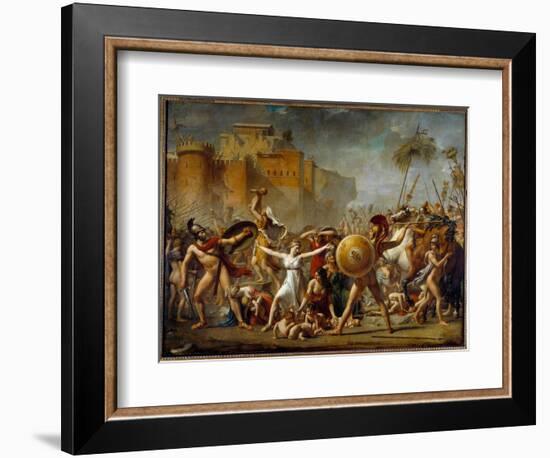 The Sabines Interposing between their Roman Husbands (Right) and their Sabine Brothers (Left) Showi-Jacques Louis David-Framed Giclee Print