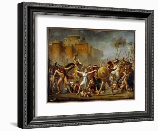 The Sabines Interposing between their Roman Husbands (Right) and their Sabine Brothers (Left) Showi-Jacques Louis David-Framed Giclee Print