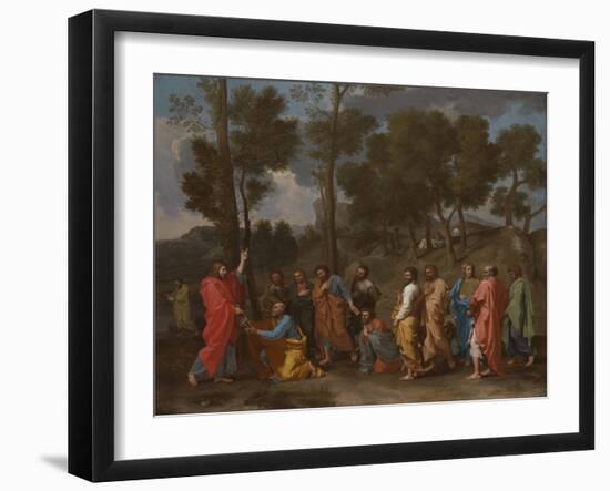 The Sacrament of Ordination (Christ Presenting the Keys to Saint Pete)-Nicolas Poussin-Framed Giclee Print