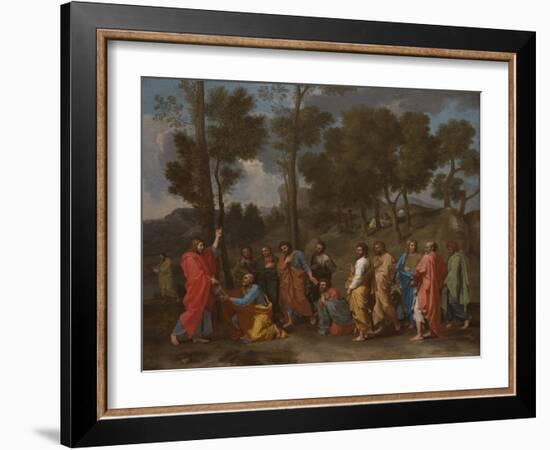 The Sacrament of Ordination (Christ Presenting the Keys to Saint Pete)-Nicolas Poussin-Framed Giclee Print