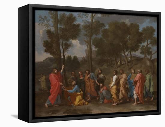 The Sacrament of Ordination (Christ Presenting the Keys to Saint Pete)-Nicolas Poussin-Framed Premier Image Canvas