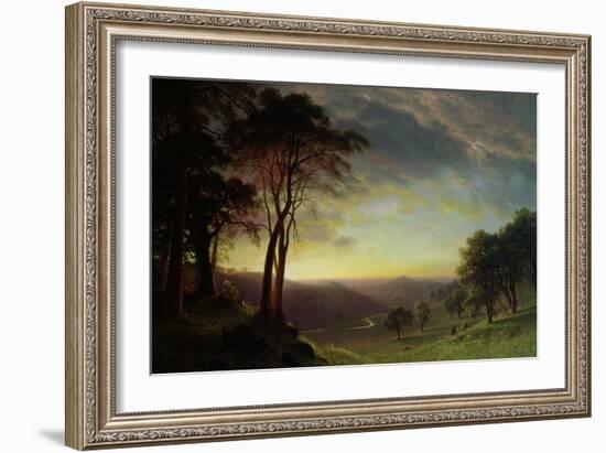 The Sacramento River Valley-Albert Bierstadt-Framed Giclee Print