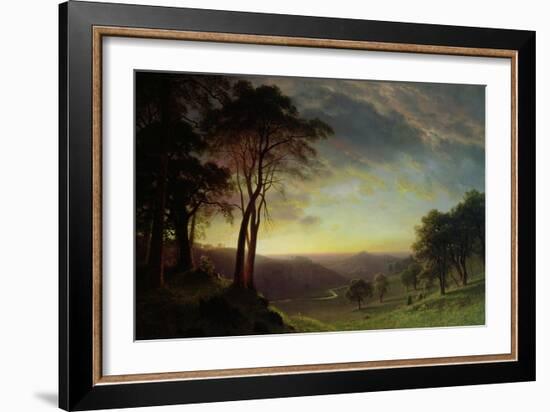 The Sacramento River Valley-Albert Bierstadt-Framed Giclee Print