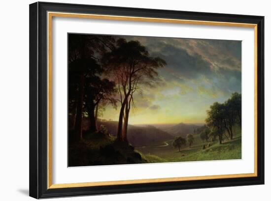 The Sacramento River Valley-Albert Bierstadt-Framed Giclee Print