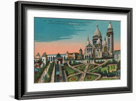 The Sacré-Coeur Basilica with monumental staircase, Paris, c1920-Unknown-Framed Giclee Print