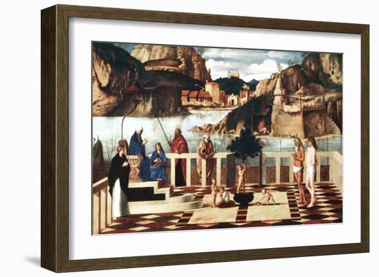 The Sacred Allegory, 1490-1500-Giovanni Bellini-Framed Giclee Print