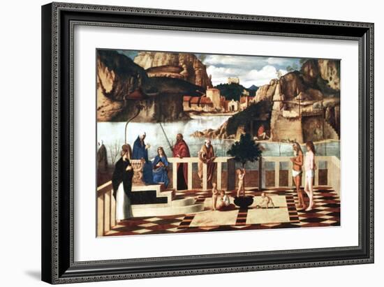 The Sacred Allegory, 1490-1500-Giovanni Bellini-Framed Giclee Print