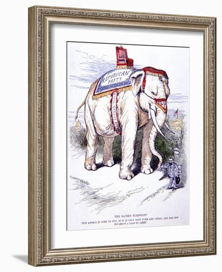 'The Sacred Elephant', 1884-Thomas Nast-Framed Giclee Print