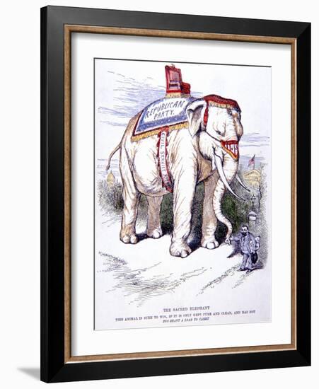 'The Sacred Elephant', 1884-Thomas Nast-Framed Giclee Print