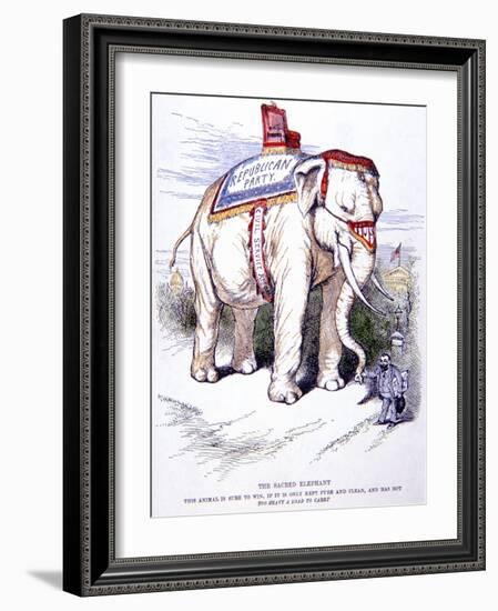 'The Sacred Elephant', 1884-Thomas Nast-Framed Giclee Print