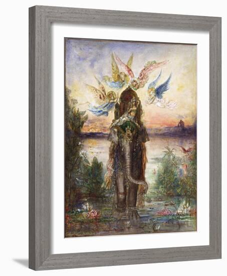 The Sacred Elephant (Péri) (1882)-Gustave Moreau-Framed Art Print