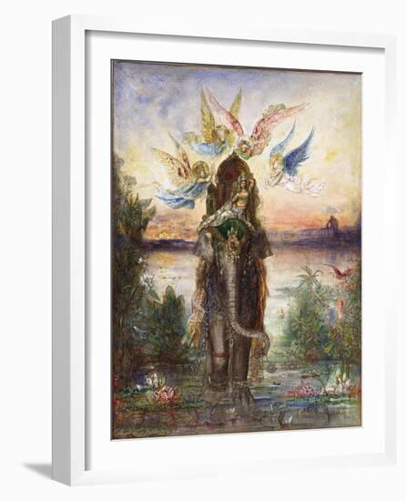 The Sacred Elephant (Péri) (1882)-Gustave Moreau-Framed Art Print