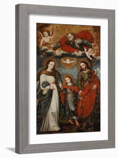 The Sacred Family, Anonymous, Cuzco School, 18th Century-Jose Agustin Arrieta-Framed Giclee Print