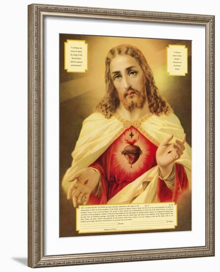 The Sacred Heart of Jesus-The Vintage Collection-Framed Giclee Print