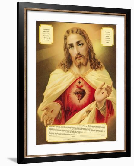 The Sacred Heart of Jesus-The Vintage Collection-Framed Giclee Print