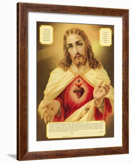 The Sacred Heart of Jesus-The Vintage Collection-Framed Giclee Print