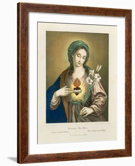 The Sacred Heart of Mary, Published by Fr. Wentzel, Weissenburg, 1850-German School-Framed Giclee Print