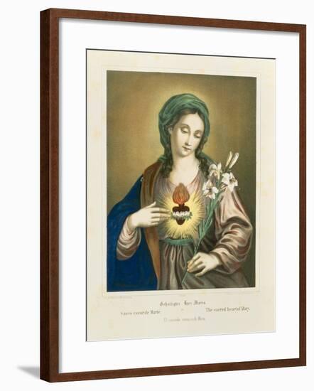 The Sacred Heart of Mary, Published by Fr. Wentzel, Weissenburg, 1850-German School-Framed Giclee Print