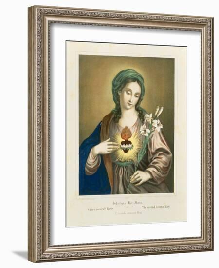 The Sacred Heart of Mary, Published by Fr. Wentzel, Weissenburg, 1850-German School-Framed Giclee Print