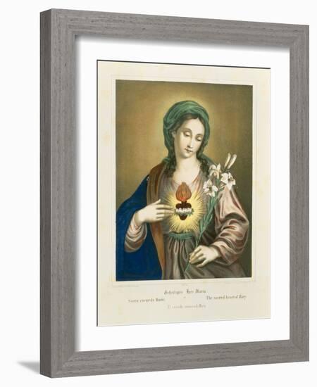 The Sacred Heart of Mary, Published by Fr. Wentzel, Weissenburg, 1850-German School-Framed Giclee Print