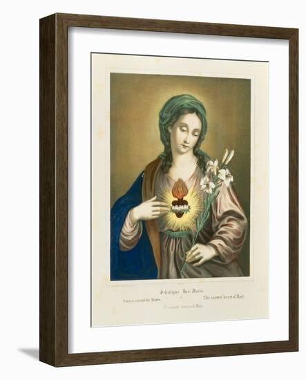 The Sacred Heart of Mary, Published by Fr. Wentzel, Weissenburg, 1850-German School-Framed Giclee Print