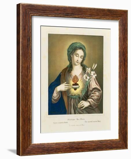The Sacred Heart of Mary, Published by Fr. Wentzel, Weissenburg, 1850-German School-Framed Giclee Print