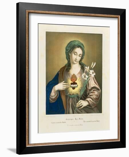 The Sacred Heart of Mary, Published by Fr. Wentzel, Weissenburg, 1850-German School-Framed Giclee Print