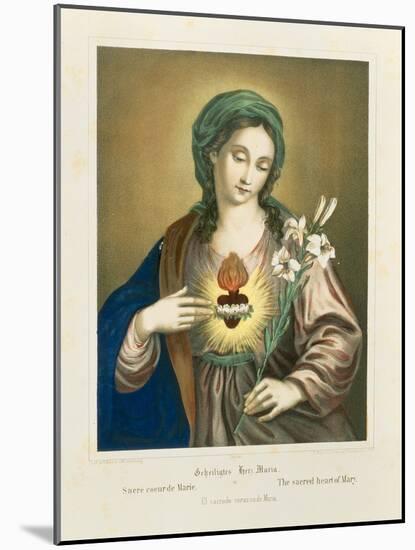 The Sacred Heart of Mary, Published by Fr. Wentzel, Weissenburg, 1850-German School-Mounted Giclee Print