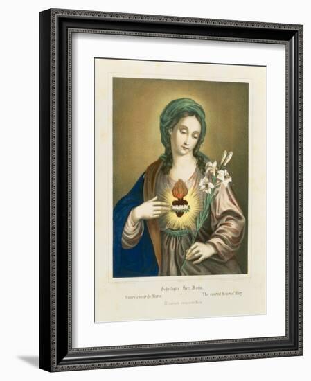 The Sacred Heart of Mary, Published by Fr. Wentzel, Weissenburg, 1850-German School-Framed Giclee Print