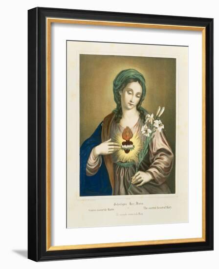 The Sacred Heart of Mary, Published by Fr. Wentzel, Weissenburg, 1850-German School-Framed Giclee Print