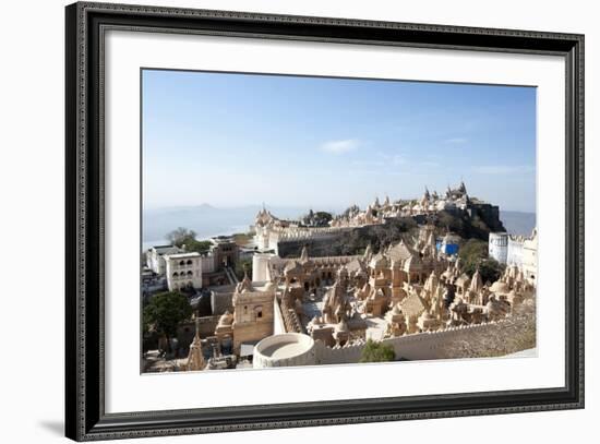 The Sacred Jain Marble Temples, Place of Jain Pilgrimage, Built at the Top of Shatrunjaya Hill-Annie Owen-Framed Photographic Print